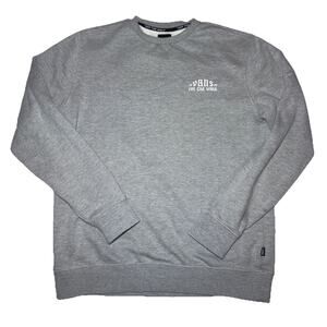Vans Off The Wall Men Size Medium Crewneck Color Gray Big Logo On Back